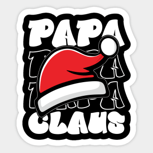 Papa Claus Santa Hat Typography Sticker